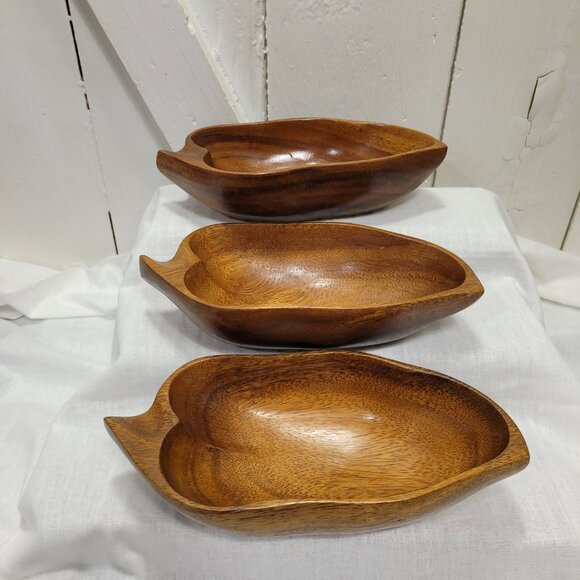 Vintage Lot Hawaiian Monkey Pod Wood Goblet's & bowls Tiki Hand Carved Artisan - Picture 9 of 14